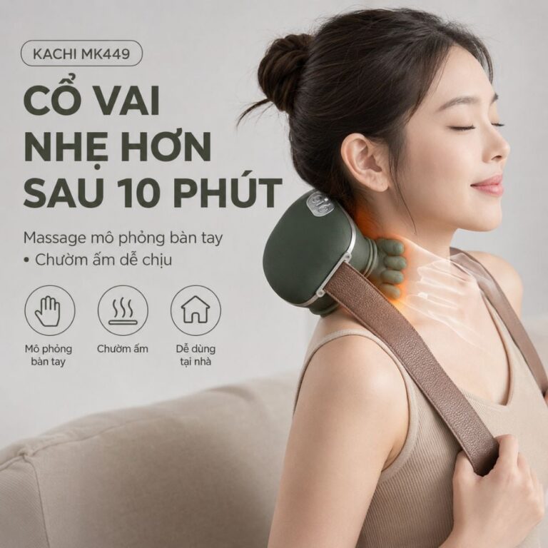 Máy massage cổ vai gáy Kachi MK449 – 3 chế độ, chườm nóng