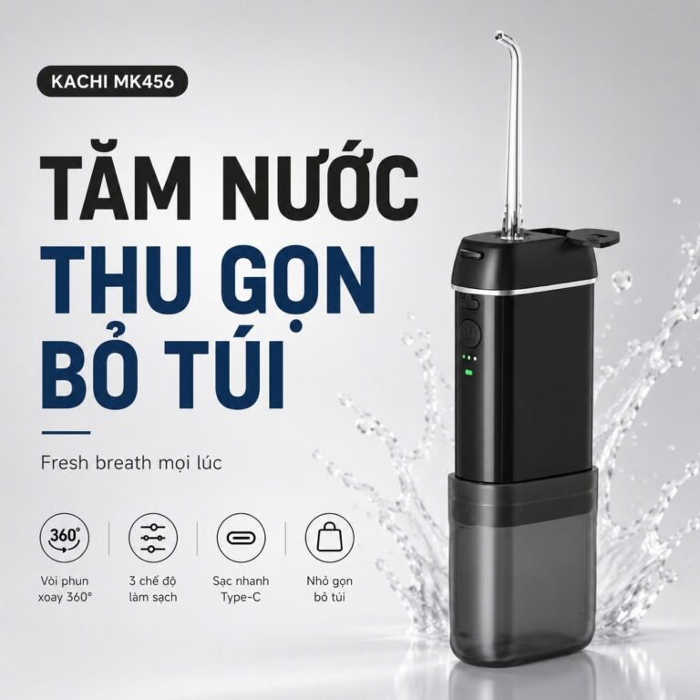 Máy tăm nước Kachi MK456 8W – 3 chế độ, 4 đầu phun