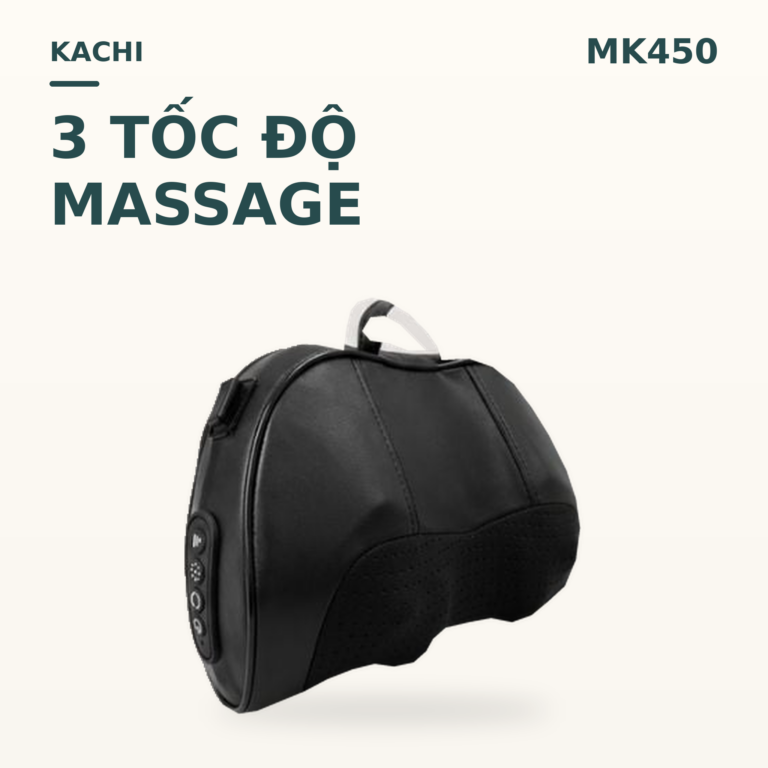 Gối Massage Cổ Vai Gáy Kachi MK450 – Công Nghệ Massage 4D Chườm Nóng