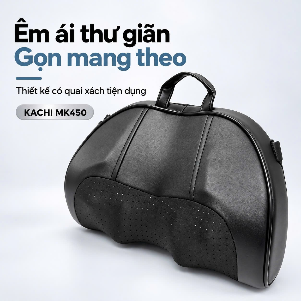 Gối massage Kachi MK450 – 4D, chườm nóng, pin 2000mAh