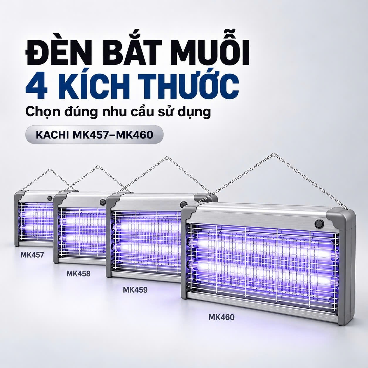 Đèn bắt muỗi Kachi MK457–MK460 – Bẫy ánh sáng kép