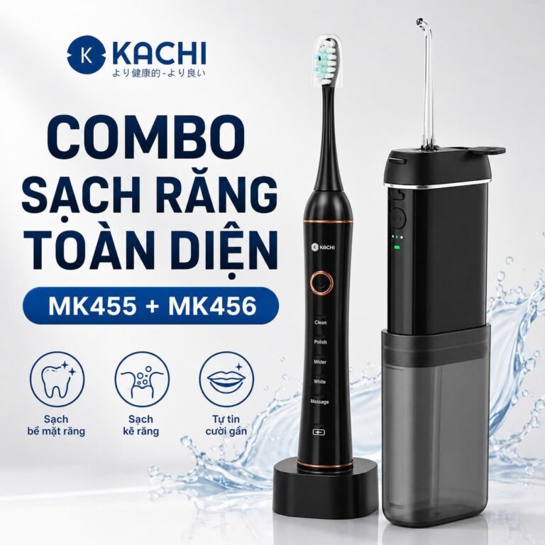 Combo Kachi MK455 + MK456 – Bàn chải sóng âm & tăm nước