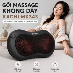 Gối massage không dây Kachi dòng cao cấp MK343 - New