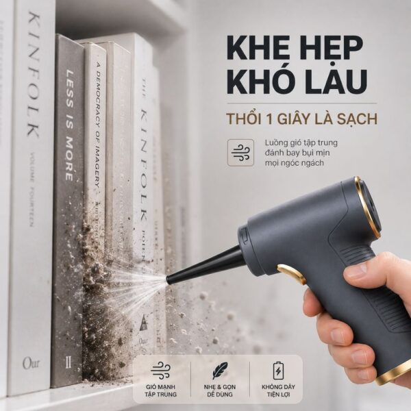Máy Thổi Bụi vệ sinh Không Dây Kachi MK367 kèm phụ kiện hút bụi