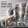 Hình ảnh chi tiết: Nồi Lẩu Điện Mini 1.5L Mishio MK392 600W lòng nồi inox 304 không gỉ sét
