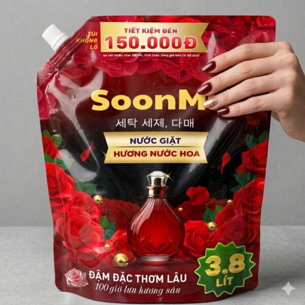 Nước giặt hương nước hoa Soonmi túi lớn 4KG - Dung tích 3.8L MK