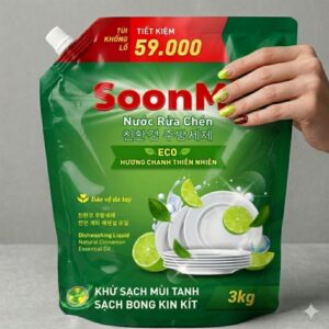 Nước Rửa Chén Soonmi Hương Chanh 1.2kg & 3kg - Sạch Bong Kin Kít, An Toàn Da Tay MK