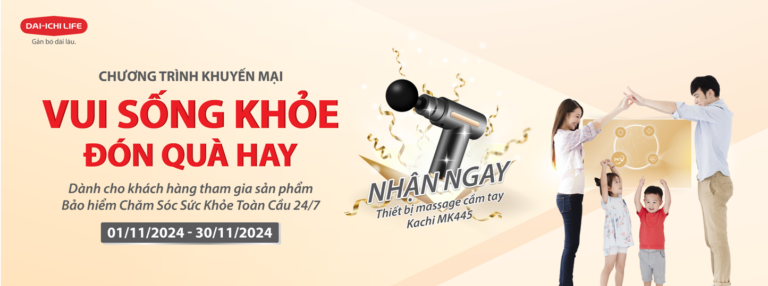 Ấn phẩm Dai-ichi Life Việt Nam năm 2024 giới thiệu quà thiết bị massage Kachi MK445
