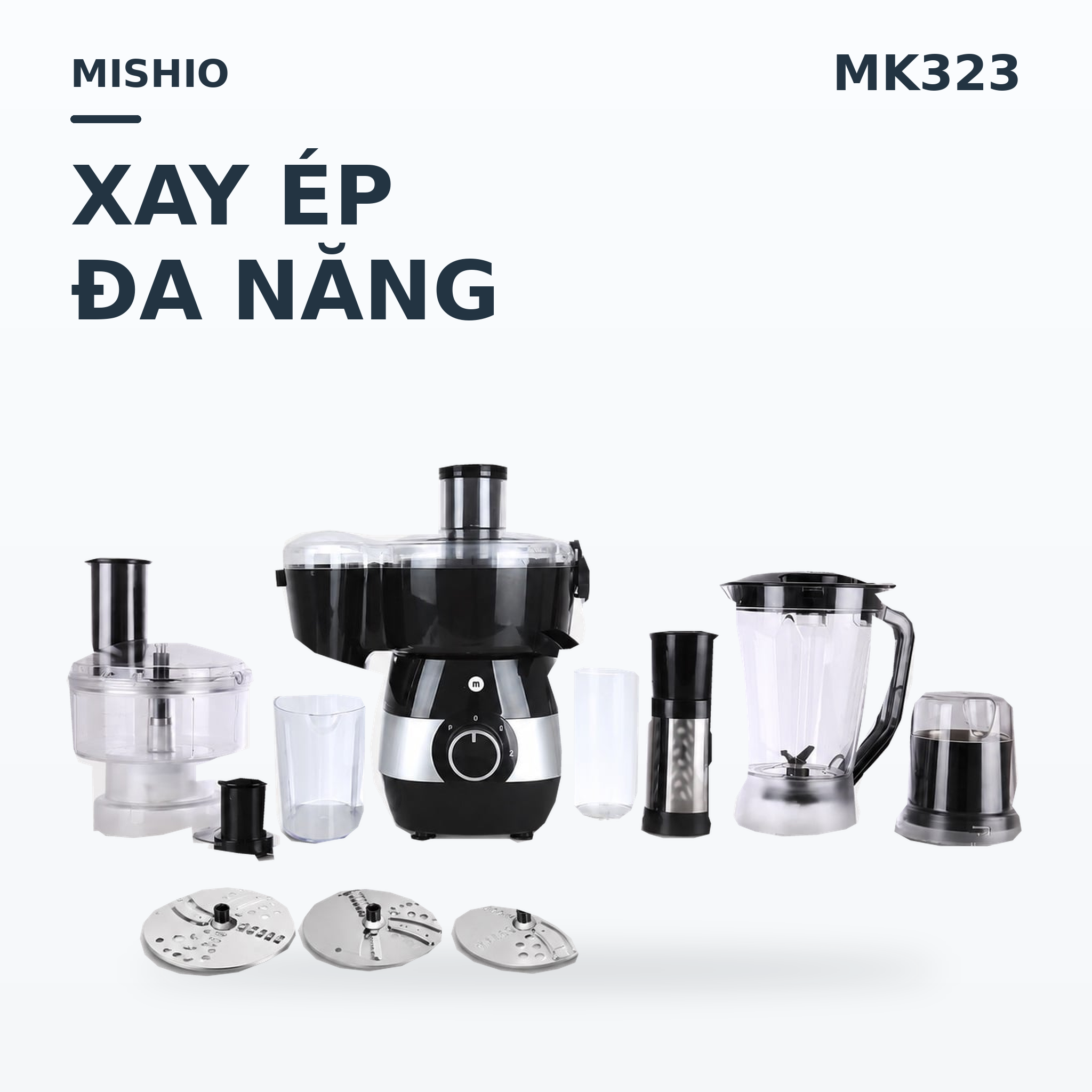 Máy Xay Ép Đa Năng 6 trong 1 Mishio MK323