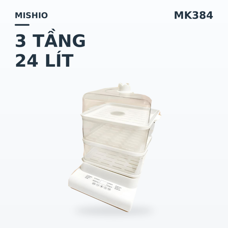 Nồi hấp hơi nước 3 tầng 24L Mishio MK384 800W