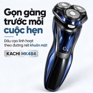 Máy cạo râu Kachi MK484 – 3 đầu cạo linh hoạt 3D, chống nước IPX7