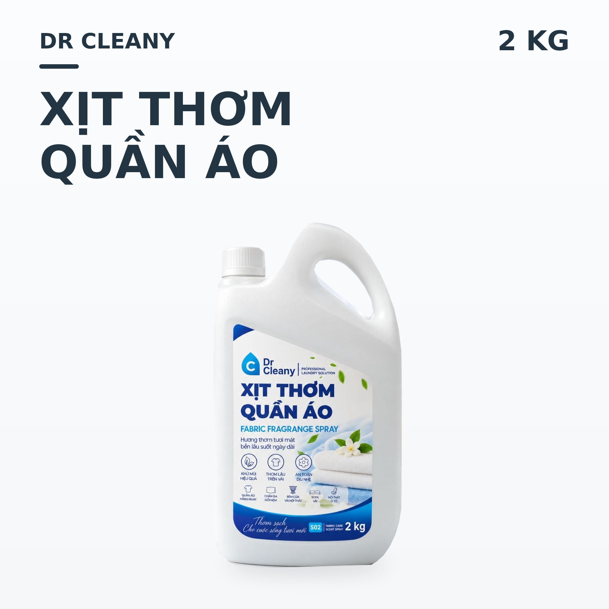 Nước xịt thơm quần áo Dr Cleany 2kg cho tiệm giặt