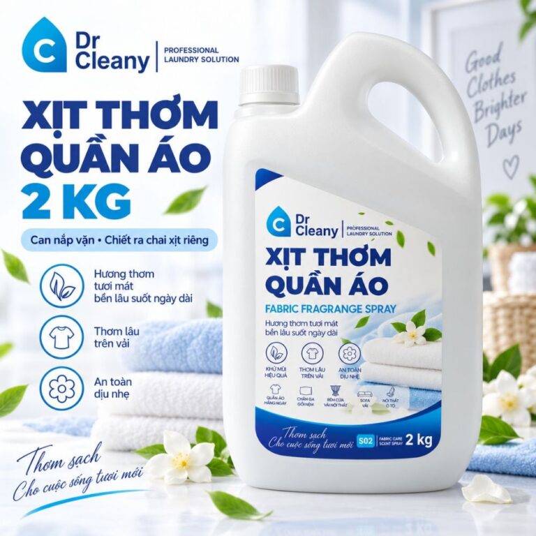 Nước xịt thơm quần áo Dr Cleany 2kg cho tiệm giặt